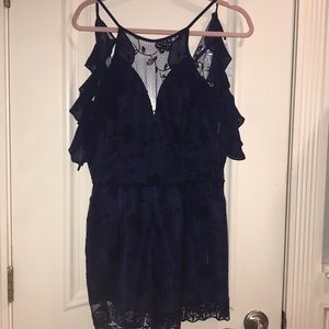 NWT Navy Lace Romper